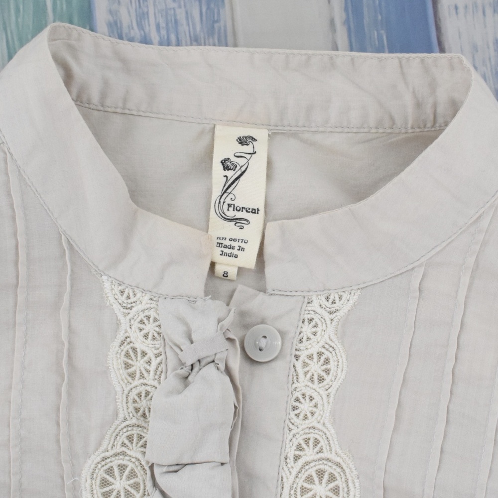 Floreat Long-Sleeve Blouse with Lace & Silk Trim S - Picture 5 of 8